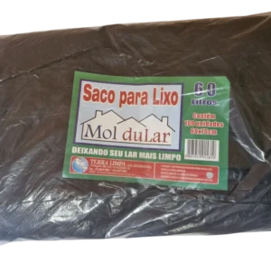 SACO DE LIXO LEVE - PRETO - 60L - PCT 100 UN - MOL DULAR